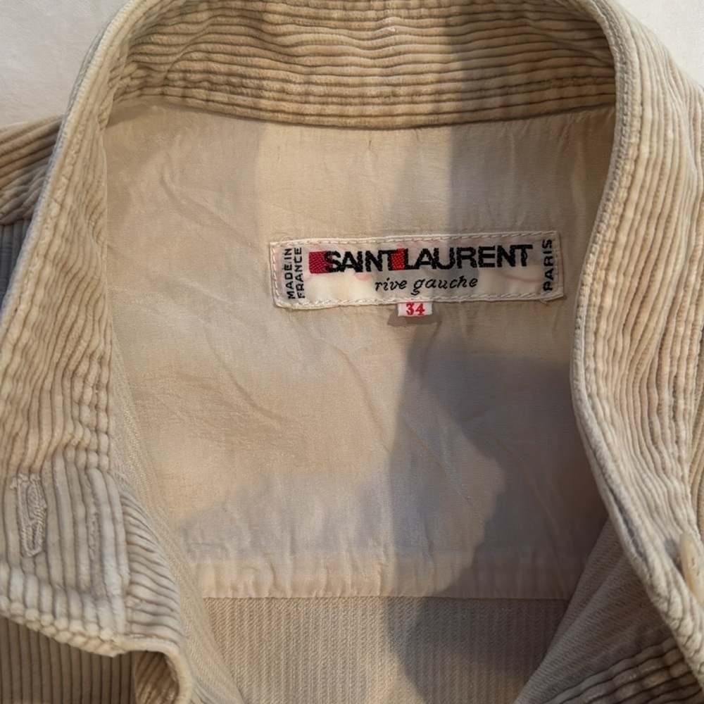 Saint Laurent rive gauche Paris. Vintage Made in France beige corduroy dress - Picture 6 of 8